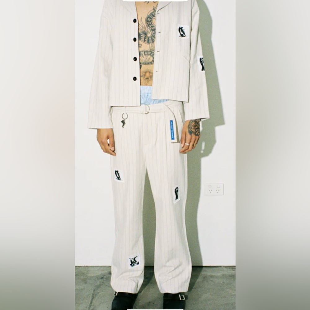Jungles Jungles  Cream Pants with Black Accents